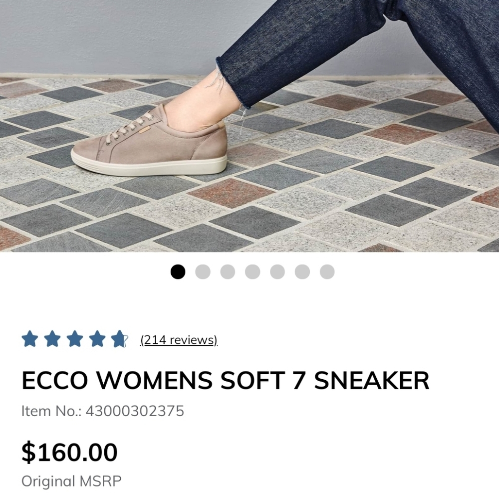 Ecco Soft 7 Suede lace up sneakers tennis shoes 38